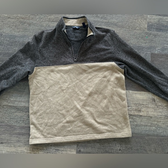 IZOD MEN'S 1/4 Zip‎ Pullover Fleece Sweater Camel Heather XL - Picture 3 of 8